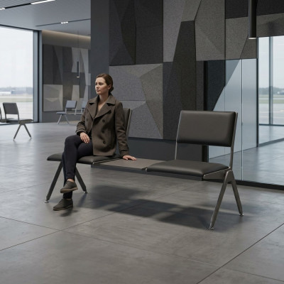 Sitzbänk Büroeinrichtung Arbeitszimmer Möbel Office Schwarz Bank Fußhocker
