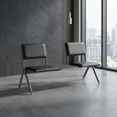 Sitzbänk Büroeinrichtung Arbeitszimmer Möbel Office Schwarz Bank Fußhocker