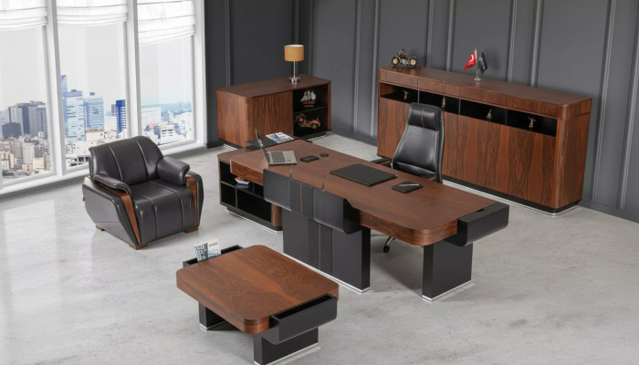 Großer Büroschrank Sideboard Luxus Holzmöbel Arbeitszimmereinrichtung Regal