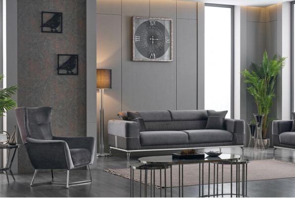Sofa Set 2 tlg Wohnzimmer Komplett Sofagarnitur 3+1 Sitzer Polster Möbel Textil