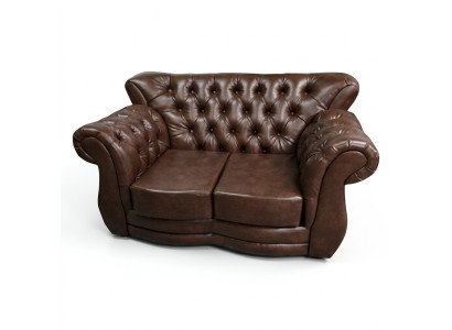 Sofa Chesterfield Luxus Couch 2 Sitzer Sofas Braun Ledersofa Couchen