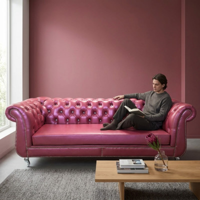 Sofa Chesterfield 4 Sitzer Luxus Sofas Ledersofa Wohnzimmer Couch