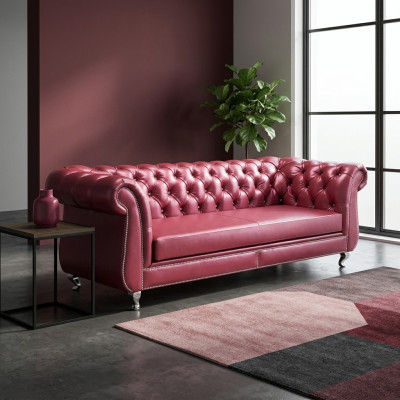 Sofa Chesterfield 4 Sitzer Luxus Sofas Ledersofa Wohnzimmer Couch