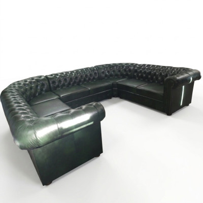 Chesterfield Ecksofa U Form Ledersofa Ecksofas Leder Couch Modern Neu