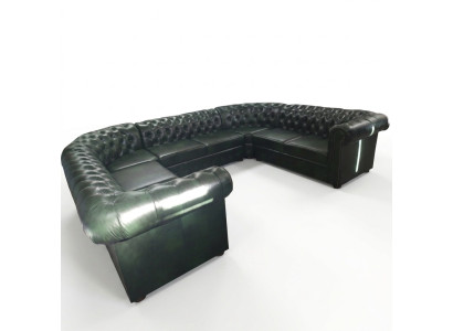 Chesterfield Ecksofa U Form Ledersofa Ecksofas Leder Couch Modern Neu