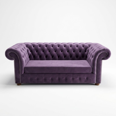 Chesterfield Sofa Dreisitzer Sofas Couch Polster Textil Lila Couchen Samt