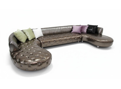 Chesterfield Ecksofa U Form Luxus Couch Wohnlandschaft Gold Eckgarnitur