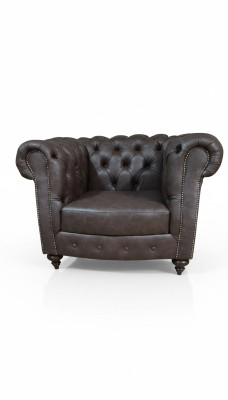 Chesterfield Sessel Couch 1 Sitzer Leder Lounge Sitz Luxus Einsitzer