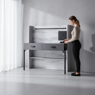 Sekretär Schreibtisch Tisch 130x60x138 Schreibtische Tische Möbel Holz Computer