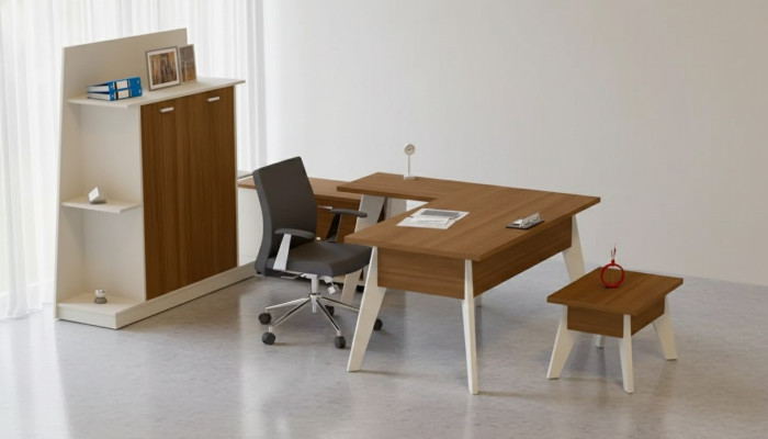 Eckschreibtisch Tisch Aktenschrank Couchtisch Schrank Möbel Büro 3tlg.