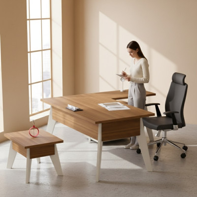 Eckschreibtisch Designer Holzmöbel Bürotisch Arbeitszimmer Tisch Neu