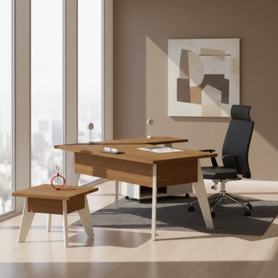 Eckschreibtisch Designer Holzmöbel Bürotisch Arbeitszimmer Tisch Neu