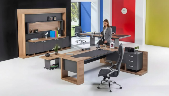 Schreibtisch Büromöbel Eckschreibtisch Couchtisch Aktenschrank 3tlg. Set