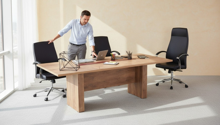 Moderner Brauner Konferenztisch Luxus Besprechungstisch Büro Möbel Neu