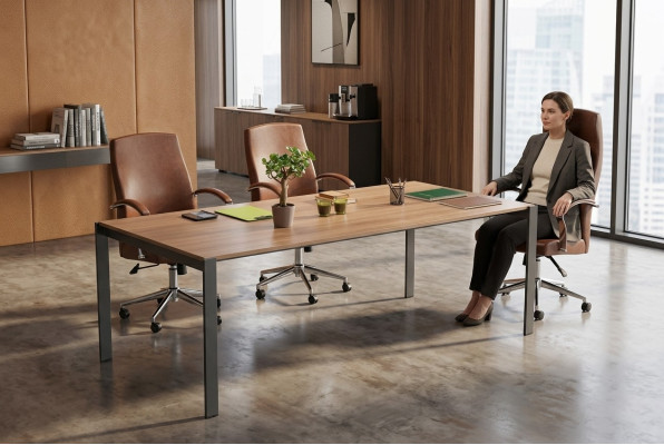 Moderner Großer Konferenztisch Holz Designer Büro Arbeitszimmer Möbel