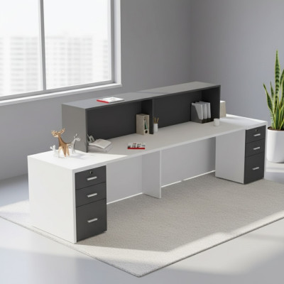 Luxuriöser Empfangstresen im modernen Stil aus hochwertigen Materialien 
