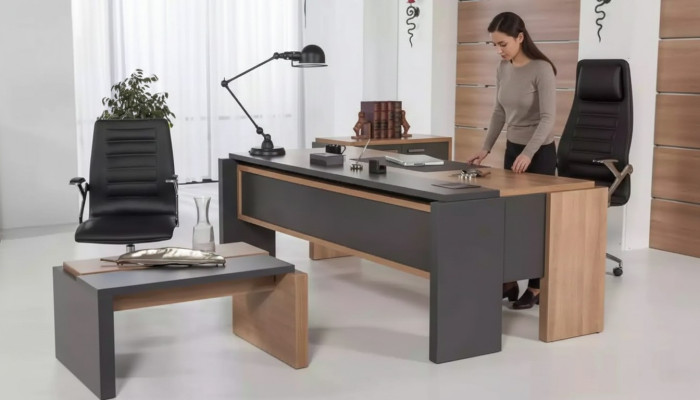 Luxus Schreibtisch Tisch Holz Design Büro Einrichtung Möbel 206x102cm