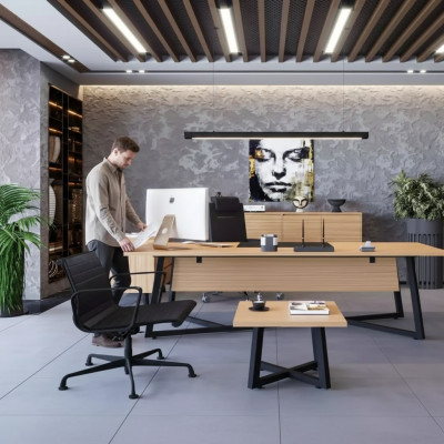 Modernes Büro Set Schreibtisch Couchtisch Aktenschrank Kommode 4tlg.