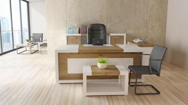 Eckschreibtisch Bürotisch Schreibtisch Couchtisch Aktenschrank Büromöbel 3tlg.