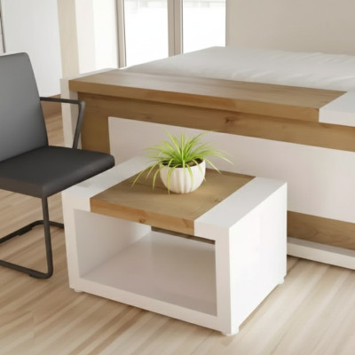 Designer Weißer Couchtisch Luxus Holz Tisch Wohnzimmer Möbel Ablagetisch