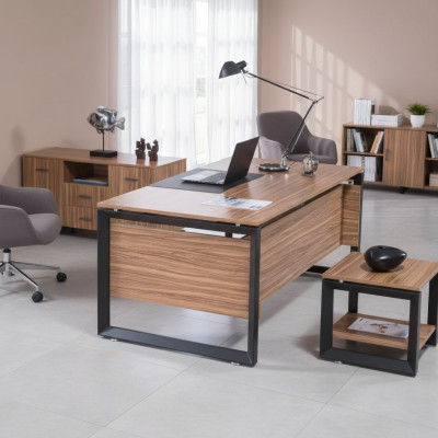 Designer Brauner Schreibtisch Luxus Büromöbel Holz Stilvolle Einrichtung