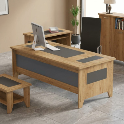 Moderner Brauner Schreibtisch Luxus Erweiterbare Möbel Holz Büro Neu