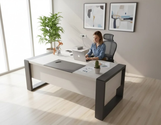 Moderner Weißer Schreibtisch Designer Büro Möbel Holz Tisch Arbeitszimmer