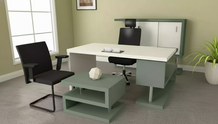 Moderne exklusive Bürogarnitur Holzmöbel Schreibtisch Aktenschrank Couchtisch