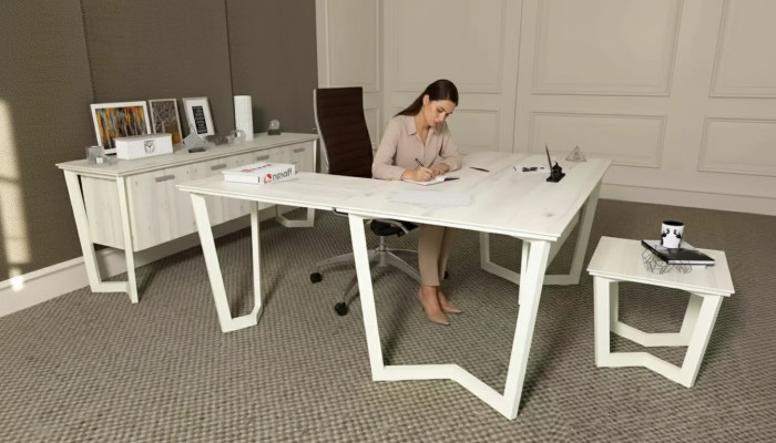 Schreibtisch Büro Kommode Eckschreibtisch Büro Garnitur Aktenschrank 3tlg.