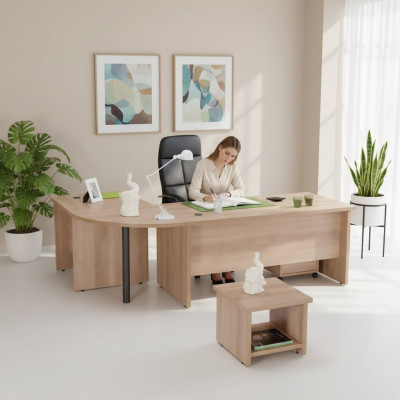 Eckschreibtisch Tisch Möbel Kommode Büro Einrichtung Praxis Kanzlei Möbel 3tlg