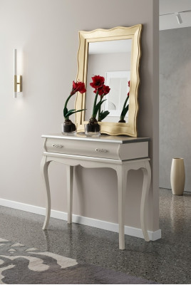 Weißer Designer Konsolentisch Klassischer Holztisch Schlafzimmer Möbel