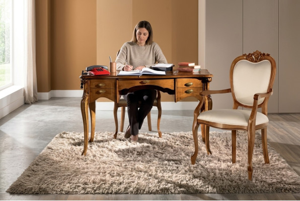 Hochwertiges Büro Set Schreibtisch Stuhl braun Büromöbel Tisch Holz