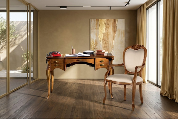 Hochwertiges Büro Set Schreibtisch Stuhl braun Büromöbel Tisch Holz