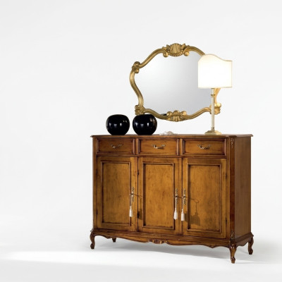 Sideboard brauner Holzschrank klassischer Stil Wohnzimmer Kommode Kommoden