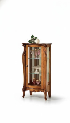 Klassische Braune Glasvitrine Luxus Holzmöbel Glastür Wohnzimmer Möbel