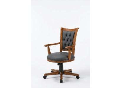 Moderner Chefsessel Büromöbel Drehstuhl Holzgestell Klassisches Design