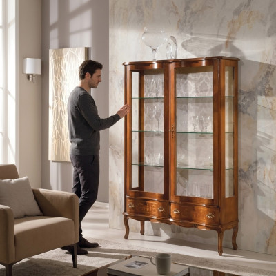 Luxus Vitrine Schrank Möbel Schränke Einrichtung Glasschrank Regal Neu