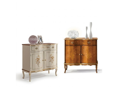 Luxuriöses weißes Sideboard mit Schubladen Möbel Holzschrank Lampe Lampen