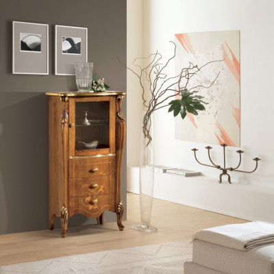 Klassische Braune Vitrine Esszimmer Möbel Luxus Anrichte Kommode Holz