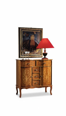 Luxuriöse Braune Kommode Klassische Anrichte Wohnzimmer Möbel Holz Neu