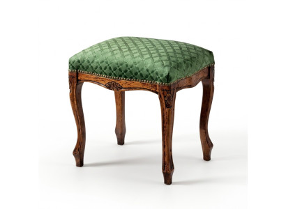 Klassischer Holz Hocker Textil Beistellhocker Schlafzimmer Einrichtung