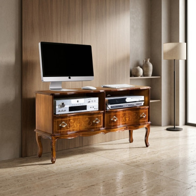 Klassisches Lowboard TV-Ständer RTV Schrank Schubladen Holz Design Neu