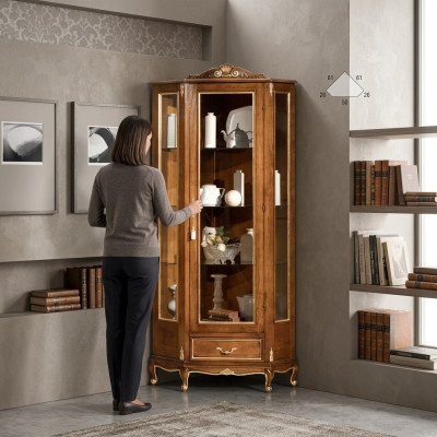 Luxuriöse hochwertige Vitrine aus braunem Holz Klassische Möbel