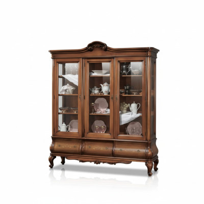 Wohnzimmer Vitrine Klassische Holzmöbel mit maßgeschneiderten Schubladen Vitrine