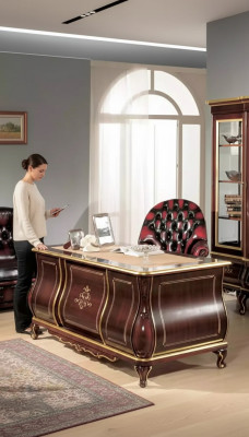 Hochwertiger Schreibtisch Arbeitszimmer Klassische Möbel Tisch Tische