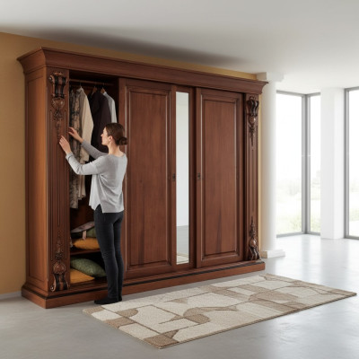 Schlafzimmer Kleiderschrank Möbel Luxus Massivholz Schränke Design Neu