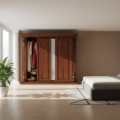 Schlafzimmer Kleiderschrank Möbel Luxus Massivholz Schränke Design Neu