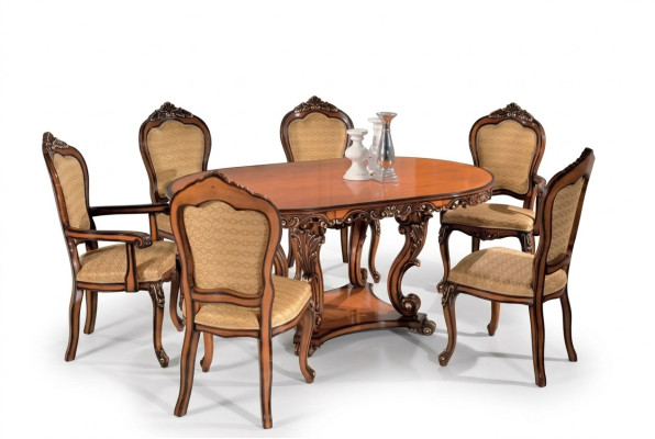 Set Esstisch 4x Stühle 2x Armlehnenstuhle Esstischgruppe Holztische Tische