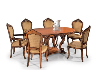 Set Esstisch 4x Stühle 2x Armlehnenstuhle Esstischgruppe Holztische Tische