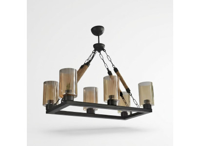 Lüster Deckenleuchter Kronleuchter Deckenlampe Lampen Glas Schwarz